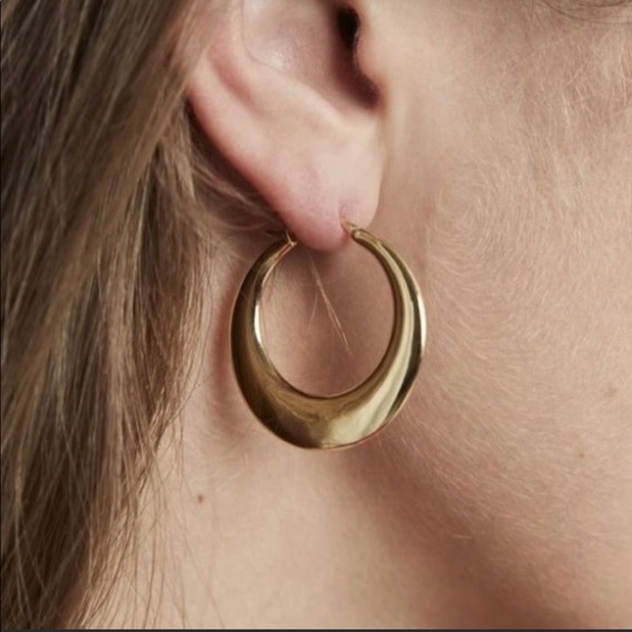 New 18K Gold 1.5” Hoop Earrings - Picture 7 of 7